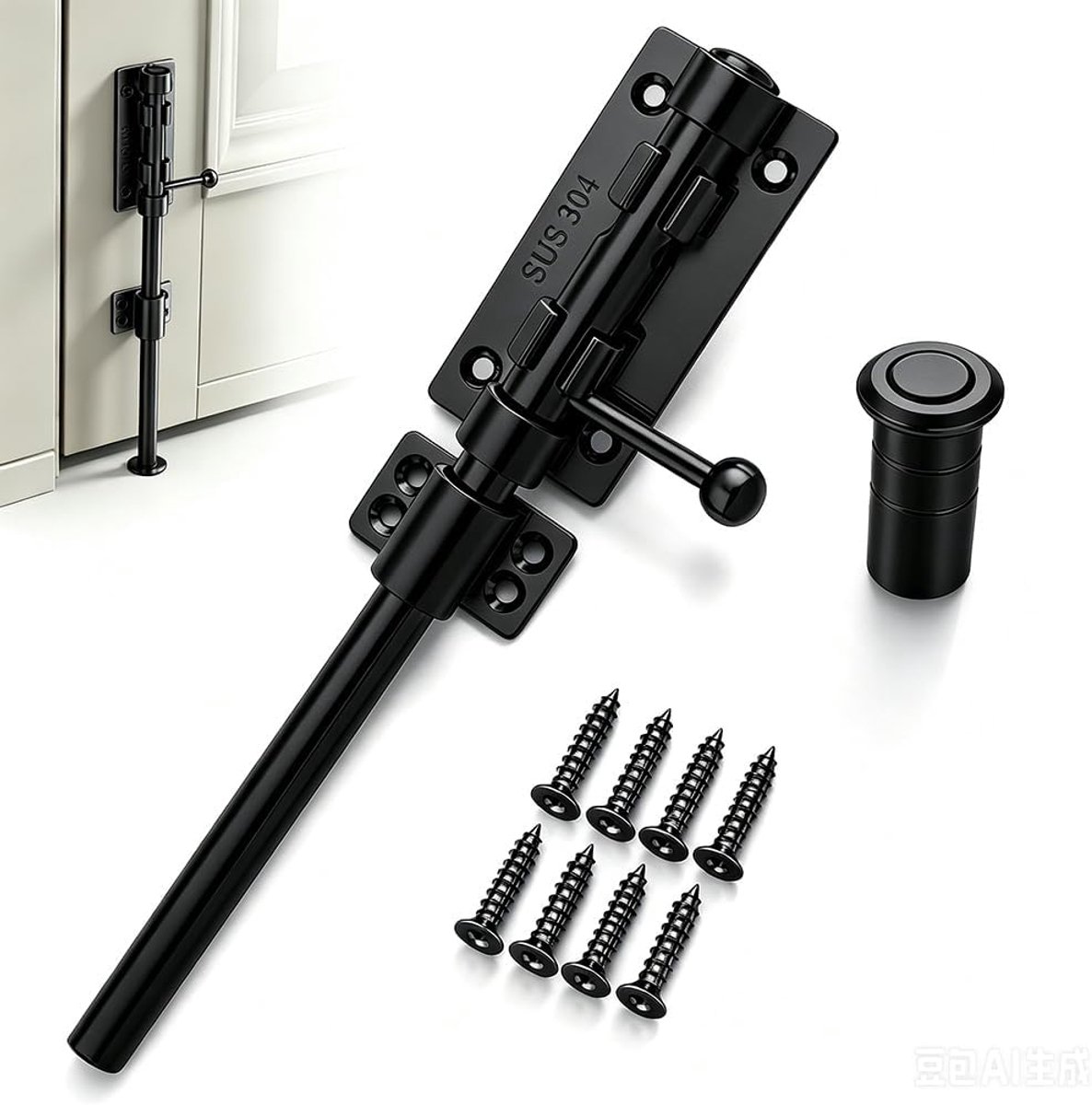 Deurgrendel boutgrendel - 304 roestvrij staal - versterkte grendelbout - robuuste buitendeursluiting - ShopVlot