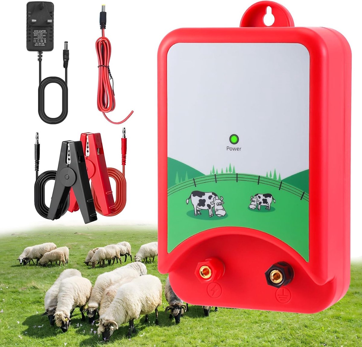 Elektrisch hek 12 V - Draadloos - 10 km bereik - Bescherming voor dieren - ShopVlot