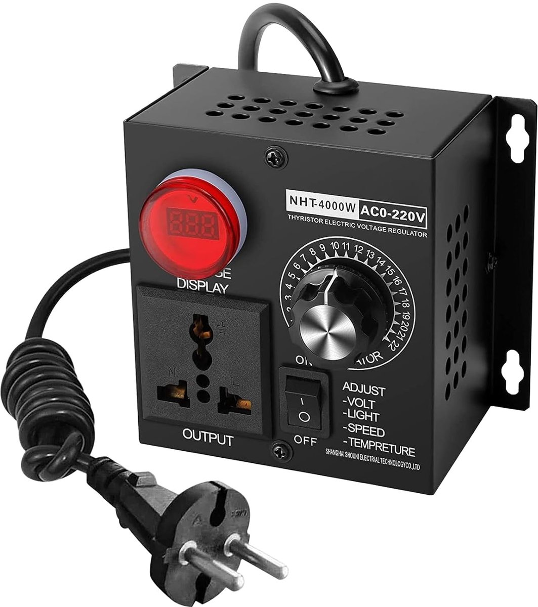 Snelheidsregelaar AC 220 V - 9 A - 4000 W - Stapsgewijze spanningsregelaar voor motoren - ShopVlot