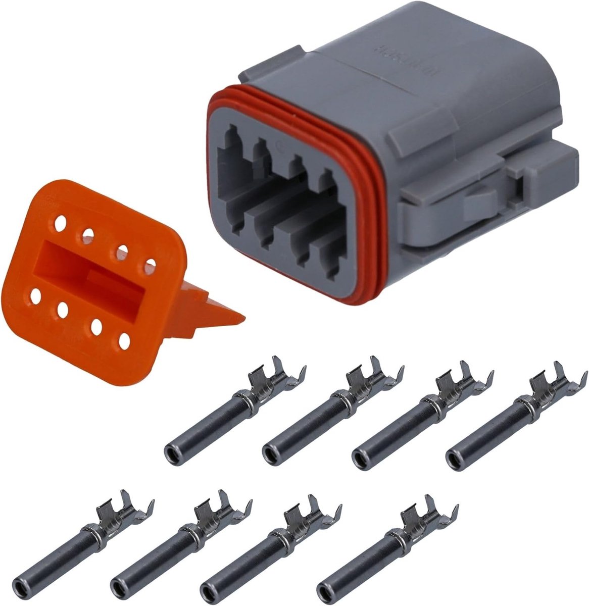 Kalitec KALI-1208-S German DT Plug Connector Set, 8 Pole for Motorcycle, Car, Plug Female Grey, Waterproof IP 68, AWG - ShopVlot