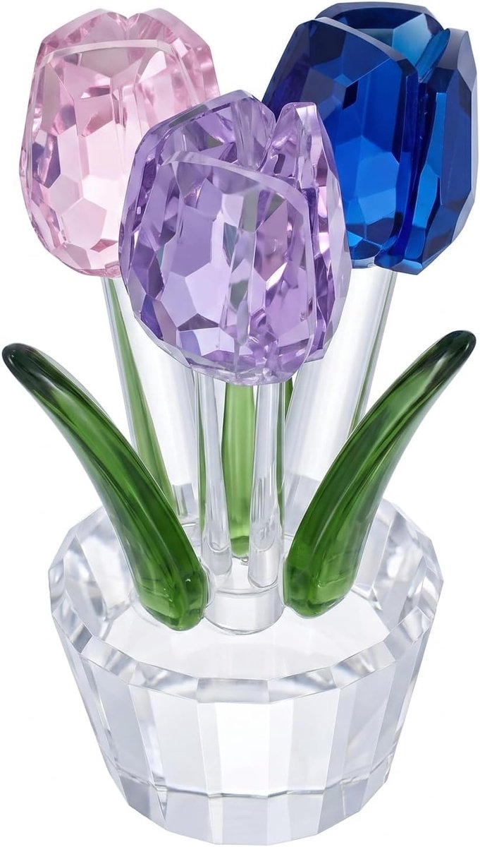 Tulp kristallen bloemenfiguur, kristallen tulp, boeketfiguren, cadeaus voor vrouwen, paarse bloemen, verzamelobject - ShopVlot