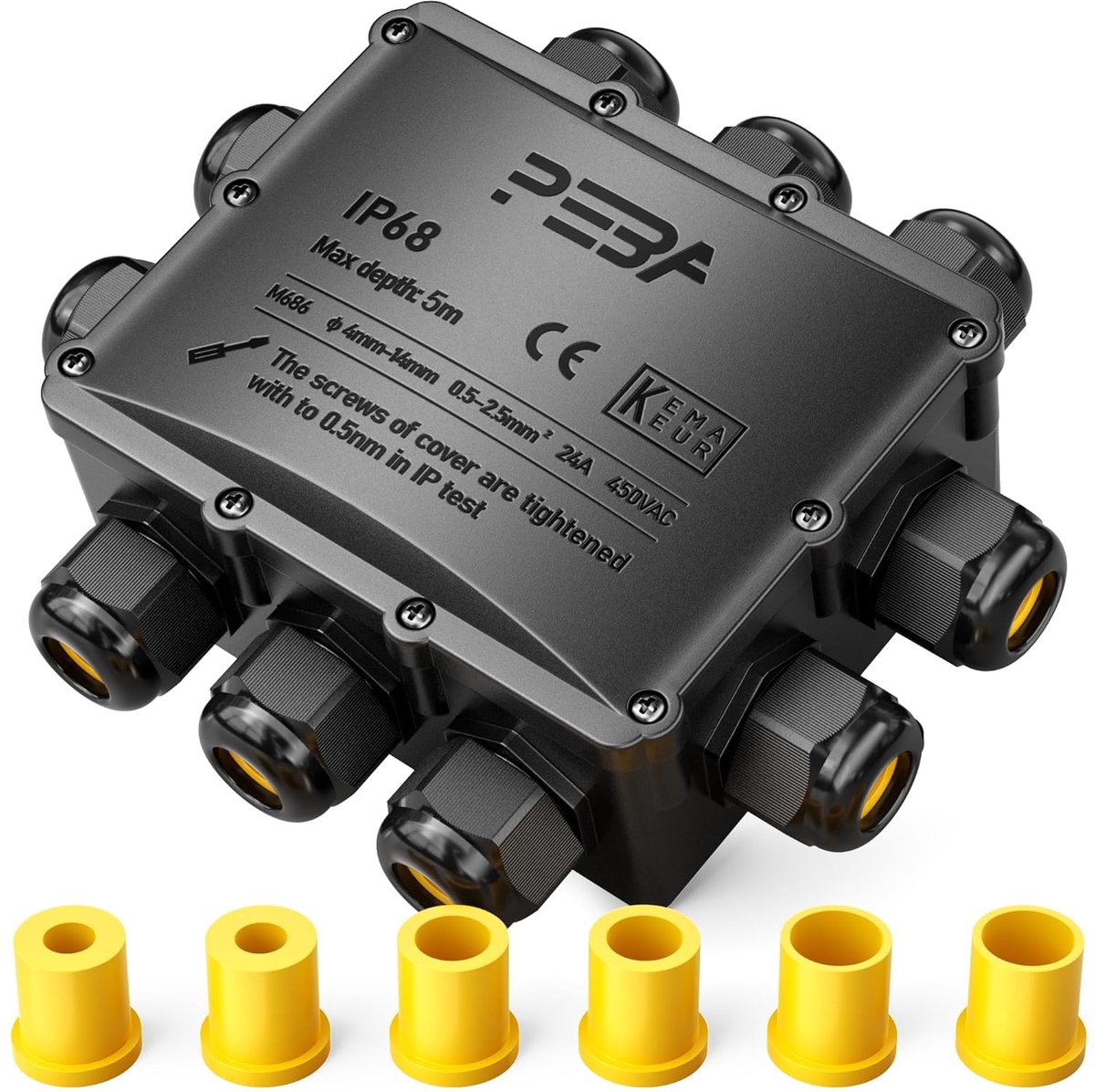 PEBA IP68 Waterproof Cable Junction Box, 10 Way Outdoor Cable Connectors,Waterproof Cable Junction Boxes,Cable - ShopVlot