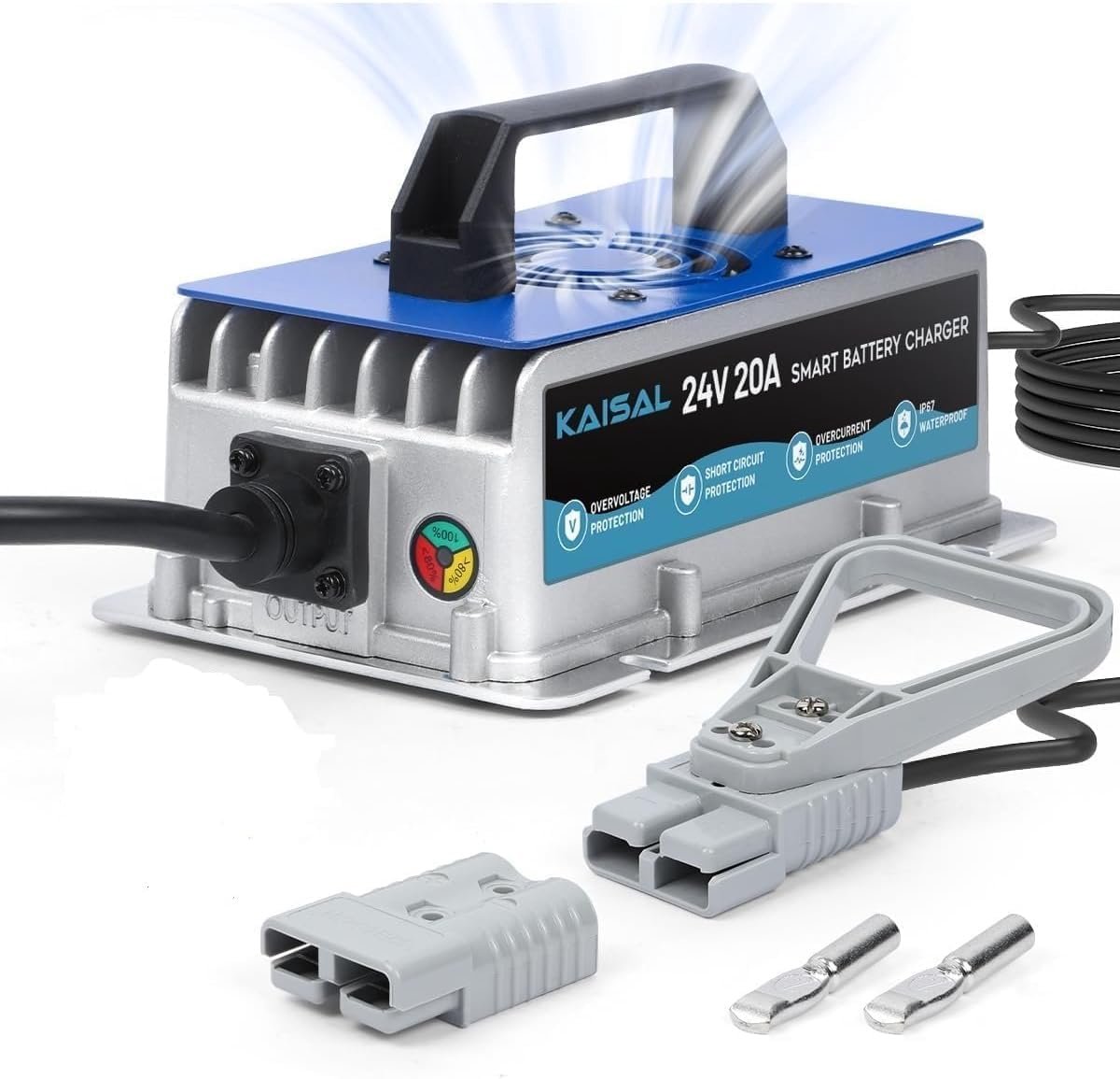 KAISAL Battery charger for forklift 24 V 20 A 24 V with Anderson plug, automatic maintenance charger for 24 V lead - ShopVlot