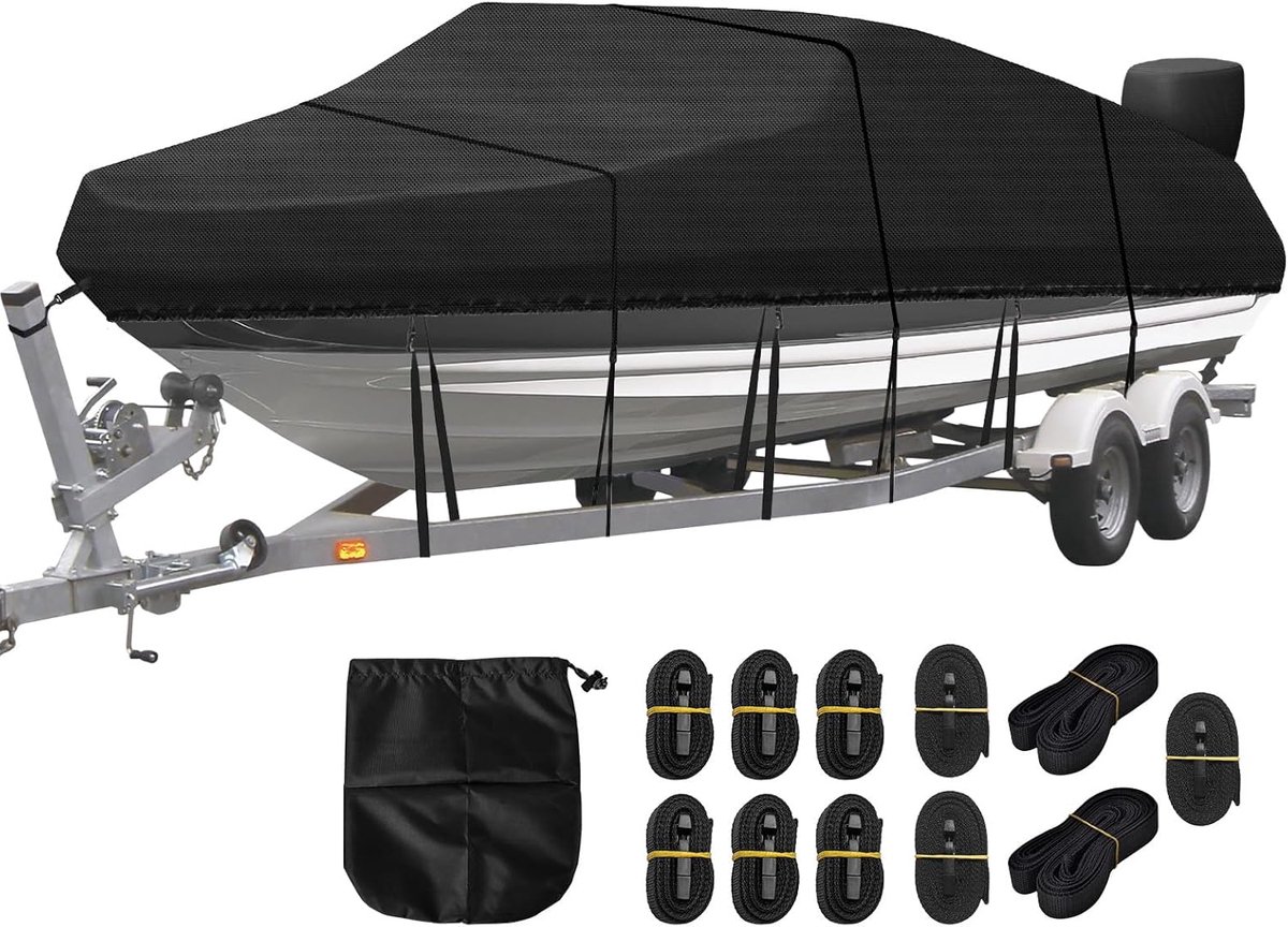 Boat Tarpaulins Waterproof Boat Cover 420D Oxford Fabric Boat Tarpaulin Tarpaulin Boat Cover for V-Hull Rowing Boat - ShopVlot