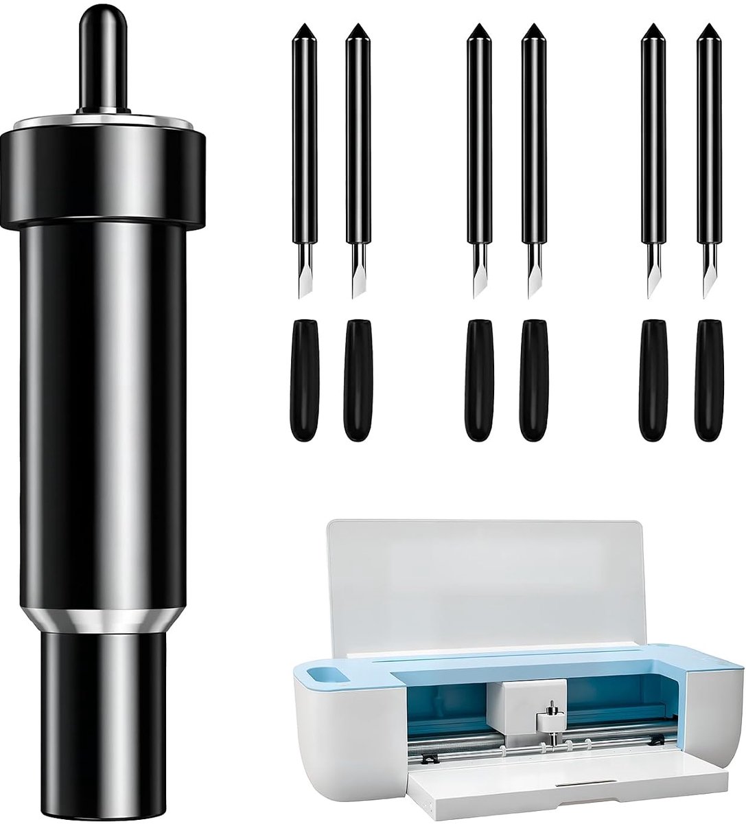 Kluz Diepe messen, compatibel met Cricut, 6 reservemessen (30°/45°/60°) met meshouder, voor Explore Air 1/2/3 en - ShopVlot