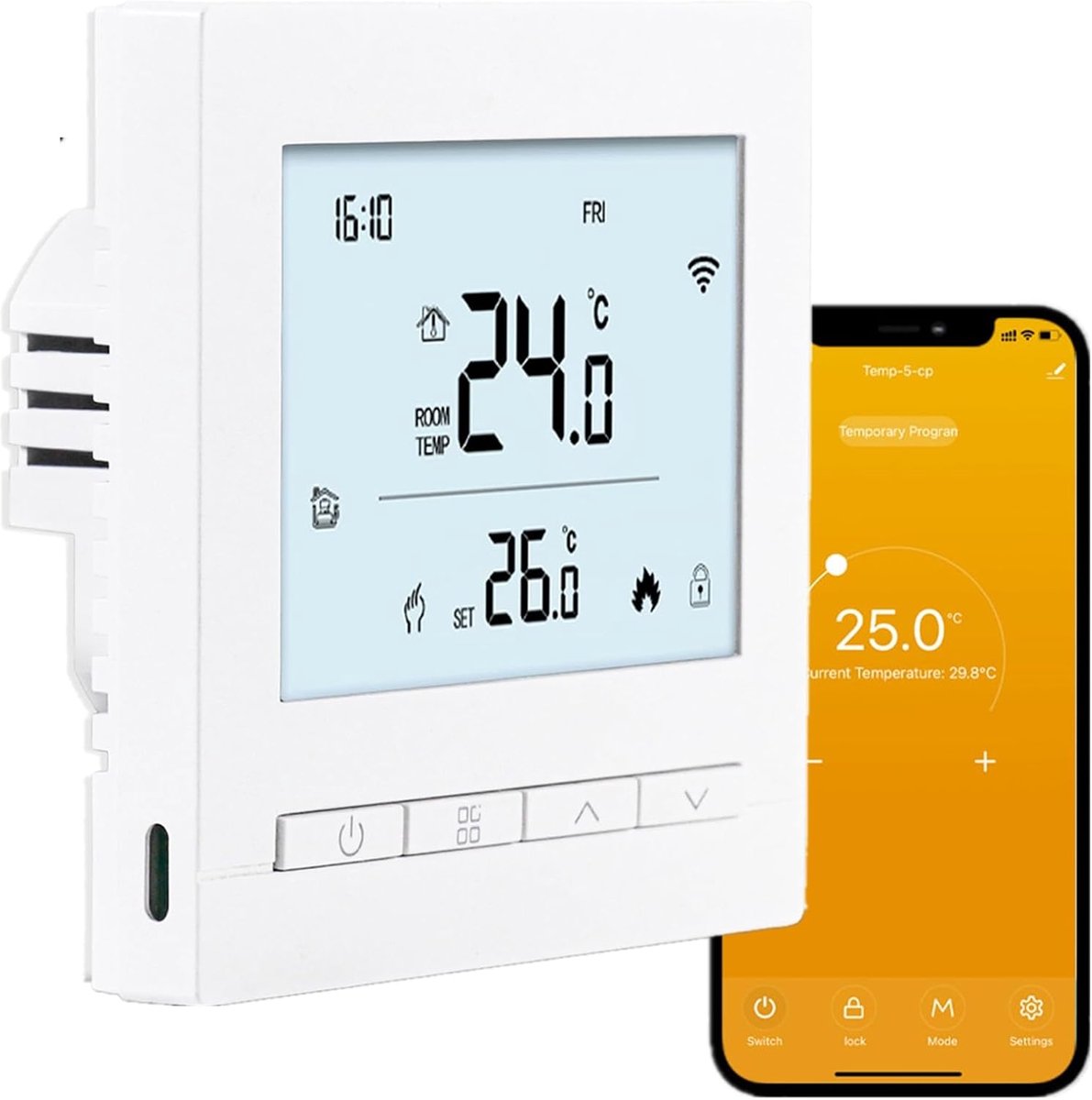 Intelligent Thermostat WiFi Mood Thermostat Programmable Electric Underfloor Heating Thermostats Electric Radiator - ShopVlot