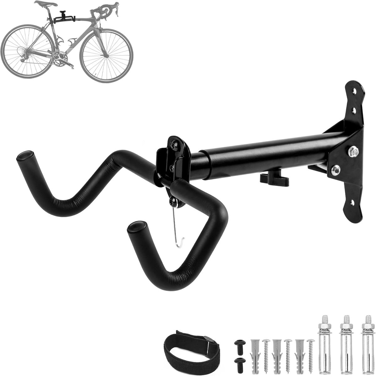 CYFIE Bicycle Wall Mount Vertical Bicycle Rack Foldable Wall Mount Adjustable Angle Distance for Mountain Bikes - ShopVlot