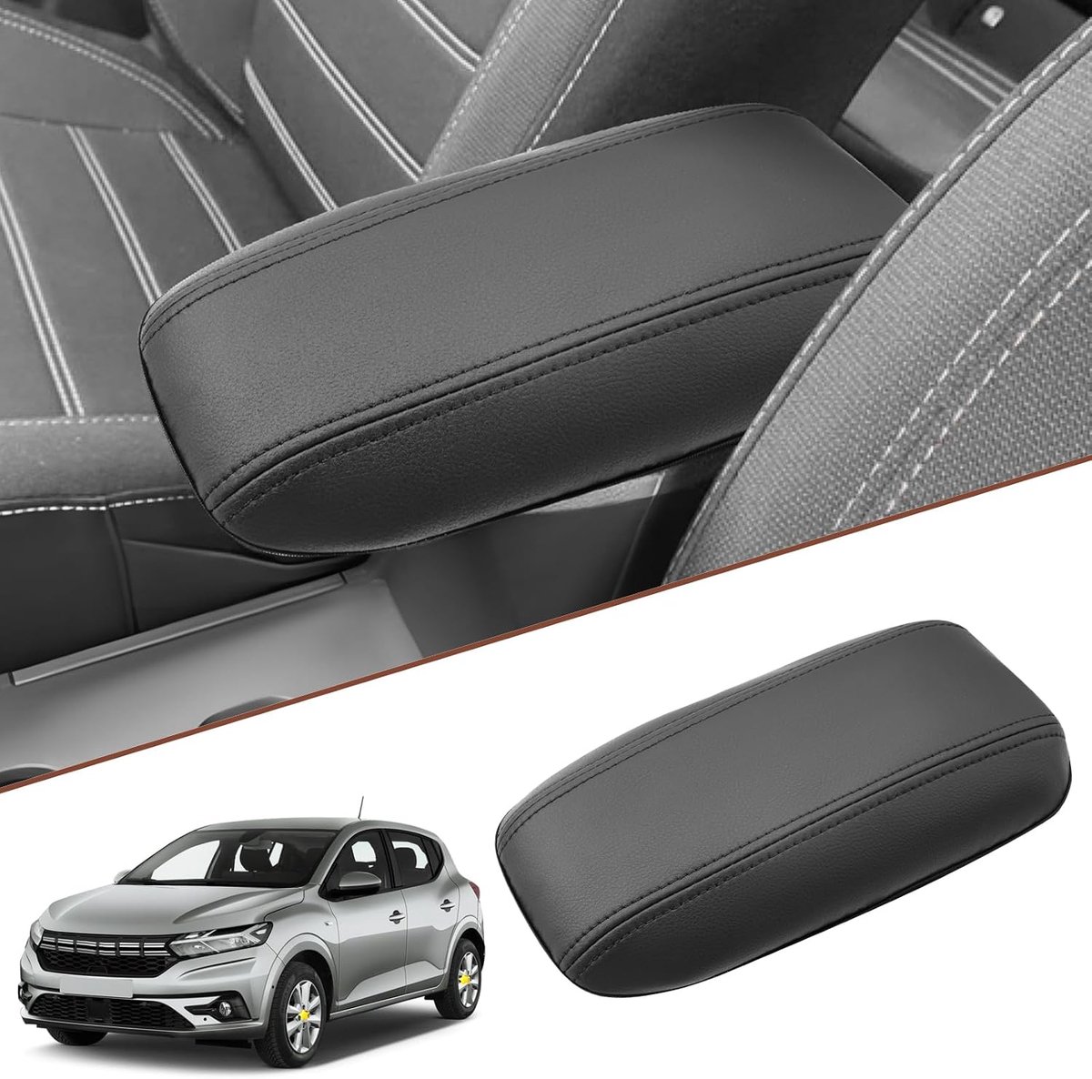 SKTU Armrest Cover, Compatible with Dacia Sandero III Stepway Armrest Cushion Leather Center Armrest Protective Cover - ShopVlot