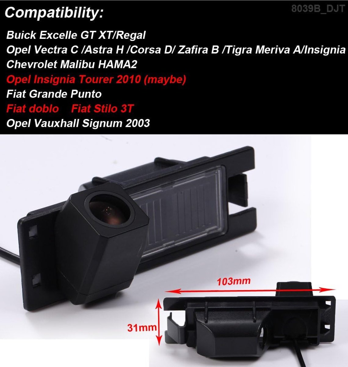 HD IP68 1280 Pixels Rear Camera Rear Camera Rear Camera Parking Aid Replacement for Opel/Chevrolet Cruze Camaro - ShopVlot
