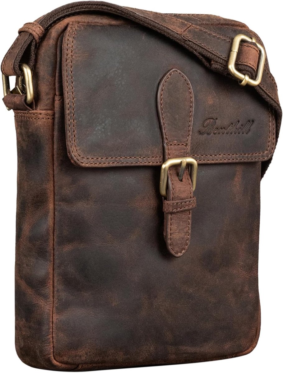 Benthill Genuine Leather Shoulder Bag - Men's and Women's Hiking Bag Made of Cowhide Leather - Party Bag - ShopVlot