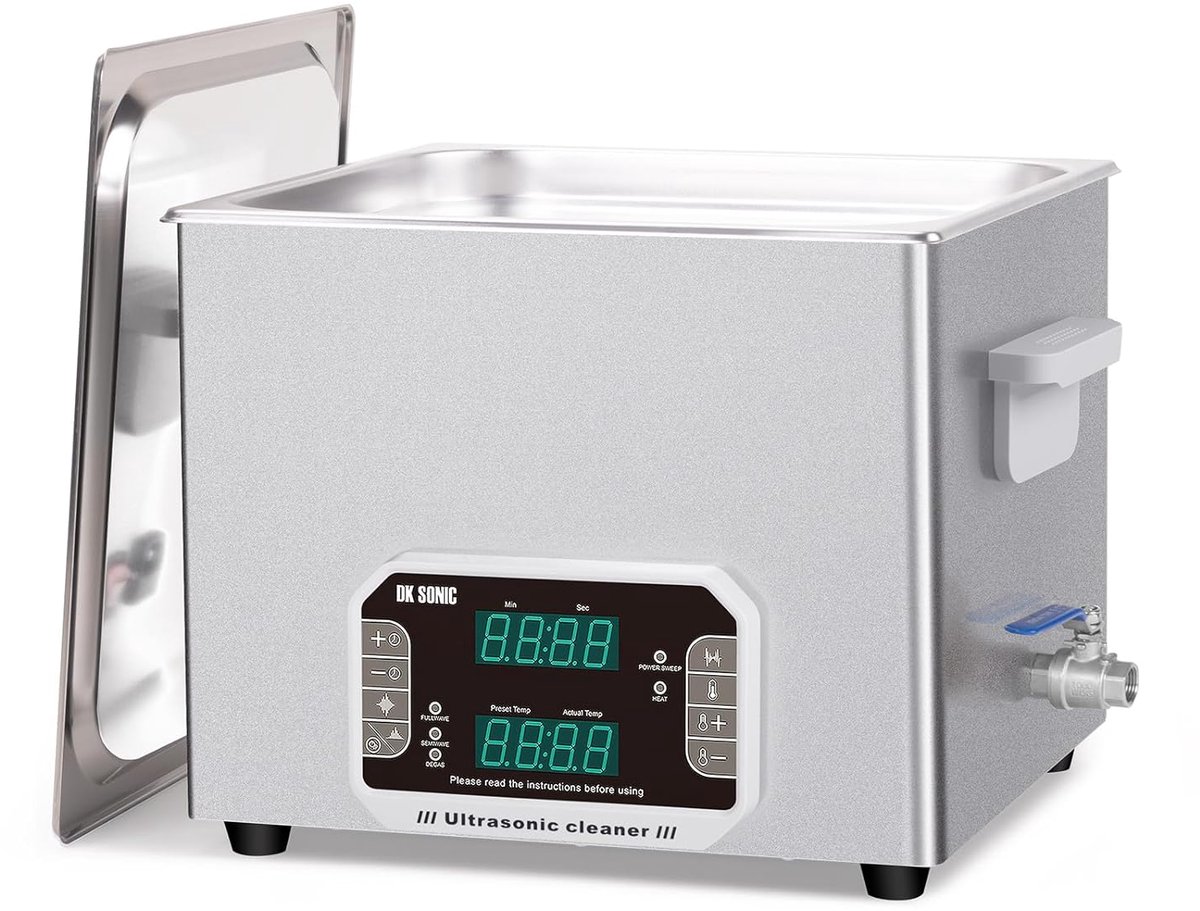 DK SONIC Ultrasonic Cleaner 15L, 360W Heavy-Duty Sonic Cleaner with Timer, Heating & Touch Control, Multi-Application - ShopVlot