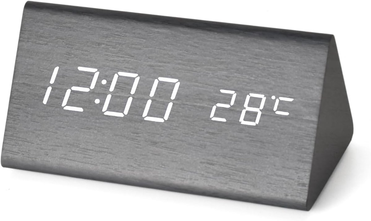 Digitale wekker met temperatuurdisplay - LED-display - 3 helderheidsniveaus - Geschikt voor kinderen en tieners - ShopVlot