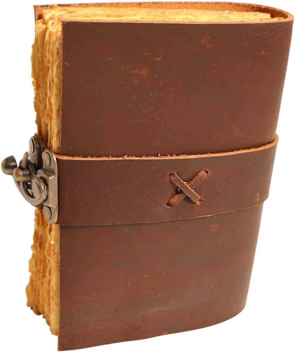 Notitieboek 18 x 12 cm - Vintage leer - Dikke ongeplande pagina's - Ideaal voor creatief schrijven - ShopVlot