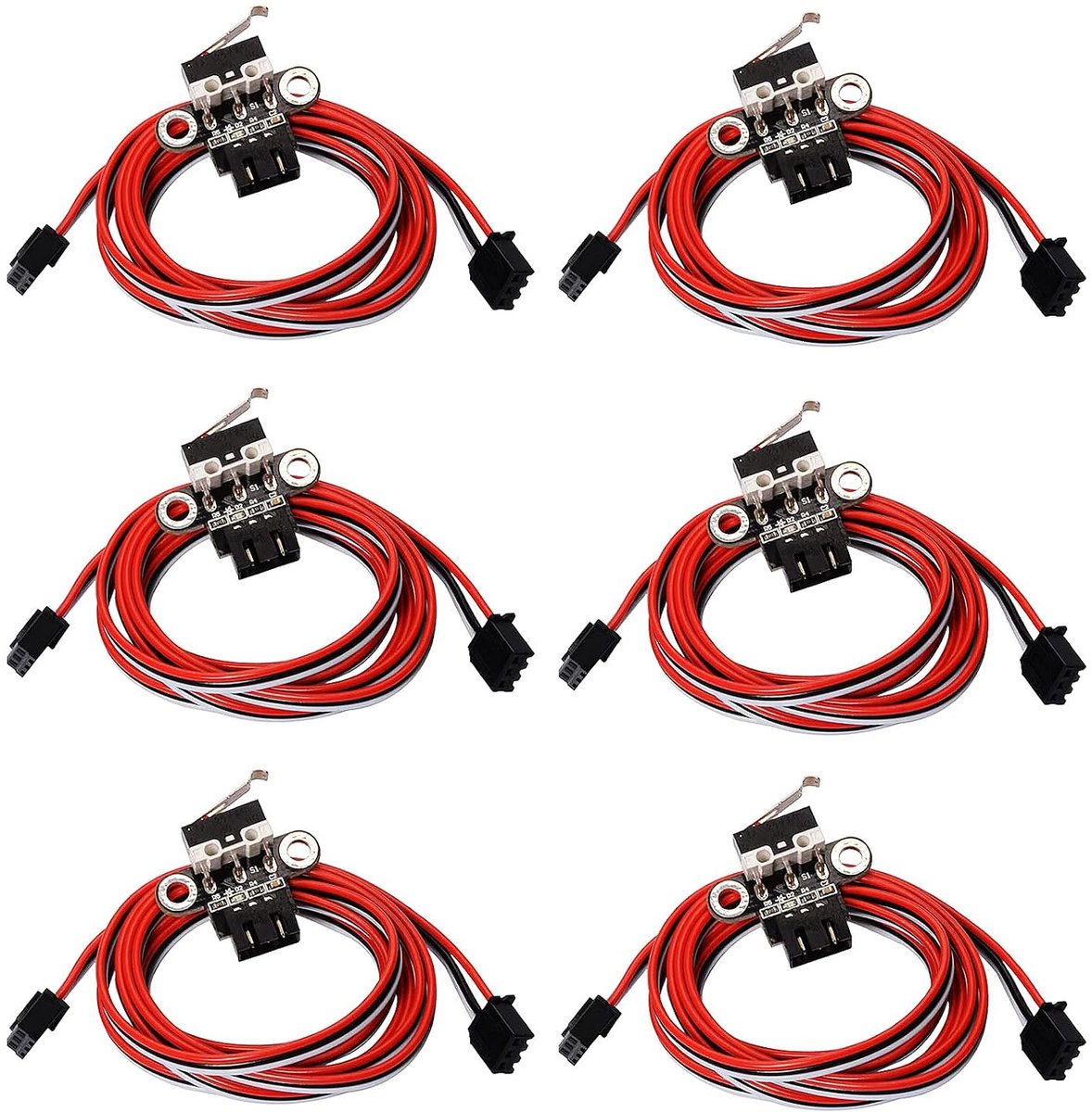 3D Printer eindmodule set van 6 - mechanisch met 3 pinnen - 1 meter draad - eenvoudig in gebruik - ShopVlot