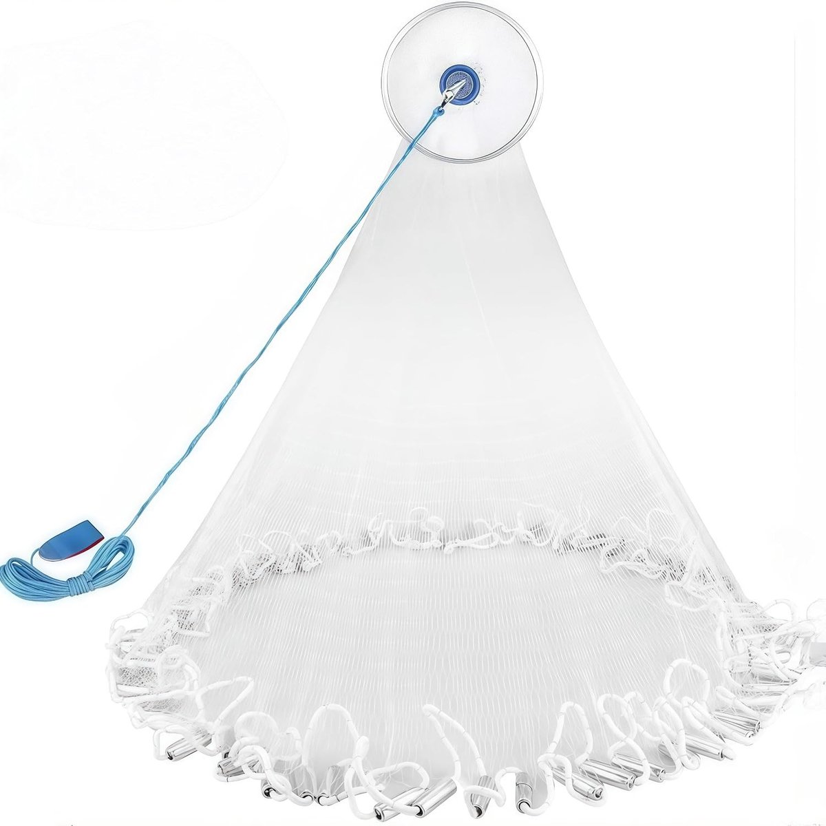 Wurfnet voor vissen met een diameter van 2.4m - Monofilament handwerpnets voor zoet- en zoutwater, ideaal voor het vangen van vis met haken en netten