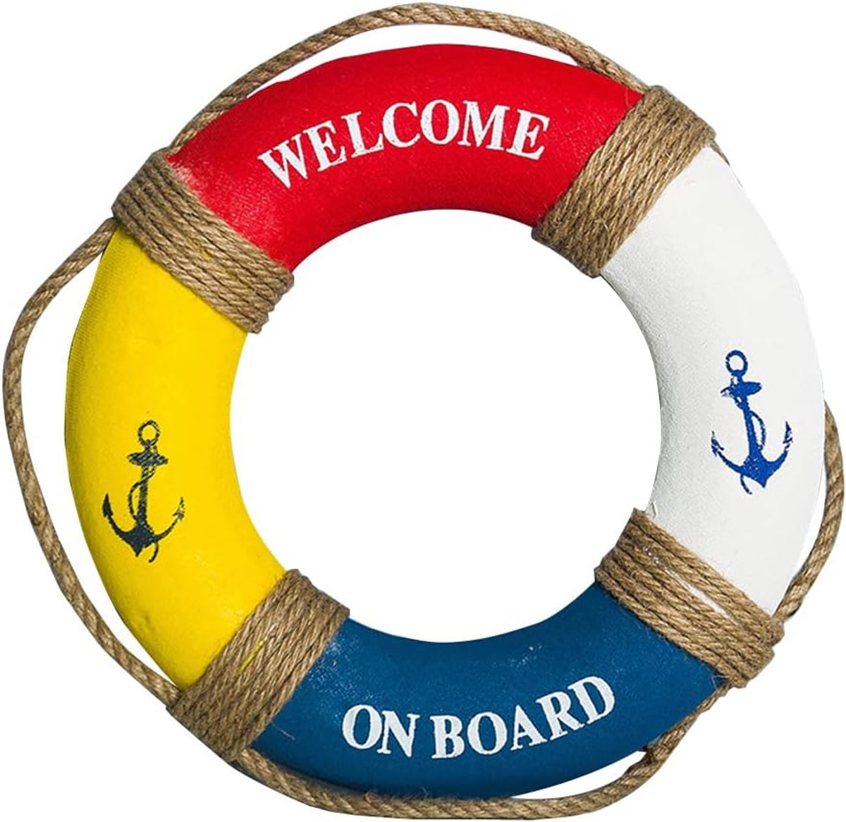 Nautische reddingsring 30cm - decoratieve levensring - vier kleuren - sfeervolle wanddecoratie - ShopVlot