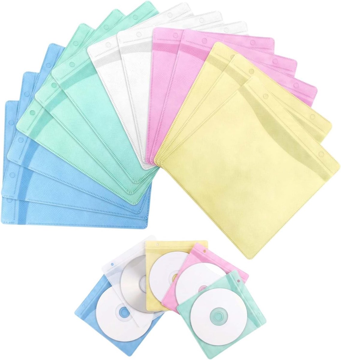 200 stuks transparante CD hoesjes 13 x 14 cm, plastic opbergtas voor CD/DVD, geschikt voor muziek en films