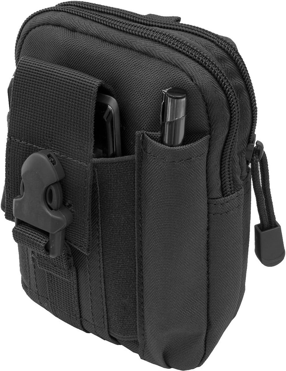 Rugged Tactical Belt Bag - Zwart - Waterdicht nylon - Optimale organisatie voor apparatuur - ShopVlot