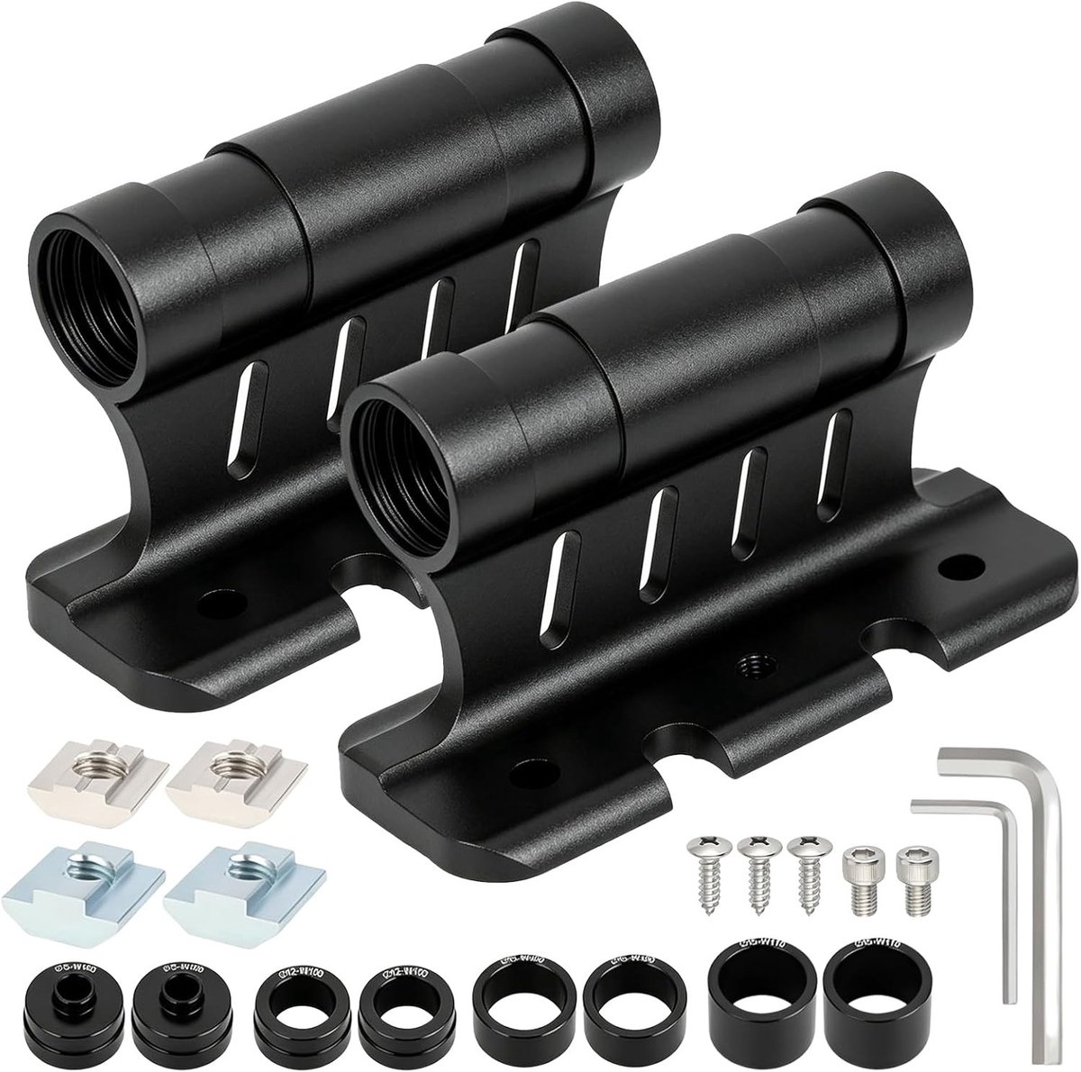 Fiets Voorvork Bevestiging, 2 Stuks Voorvork Steun voor Dakkoffer met Snelle Strap, Geschikt voor Thru Axles 5/12/15x100mm/15x110mm, Ideaal voor SUV's en Fietsendragers