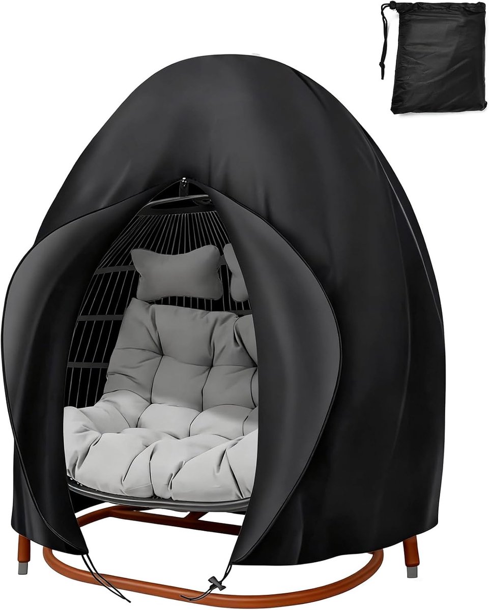 Hanging chair cover 210D - waterproof - zwart - beschermt tegen regen en sneeuw - ShopVlot