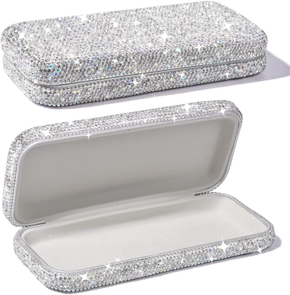 Zonnebril etui hard - glinsterend - met diamant rhinestones - praktische organizer - ShopVlot
