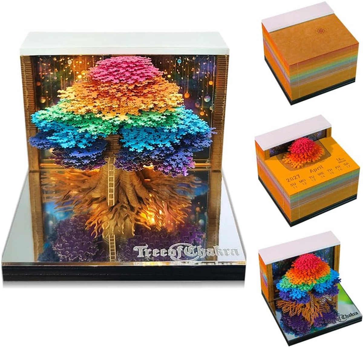 3D-kalender 2027 - notitieblok met licht - afscheurkalender - desk ornament - ShopVlot
