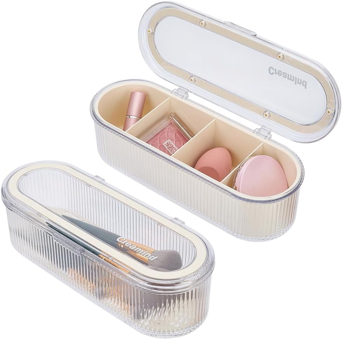 Cosmetische opbergdozen 25 x 10 x 10 cm - doorzichtig plastic - stofdicht en waterdicht - ShopVlot