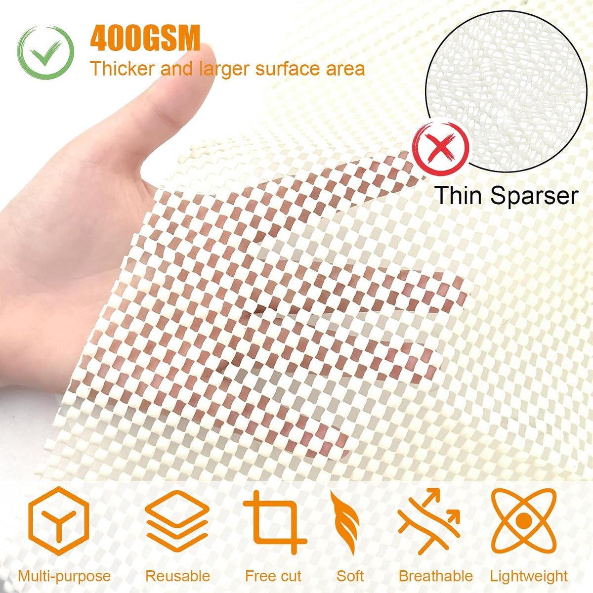 Anti-slip mat 100 x 120 cm - PVC non-slip onderlaag - verhoogde veiligheid - ideaal voor keuken - ShopVlot