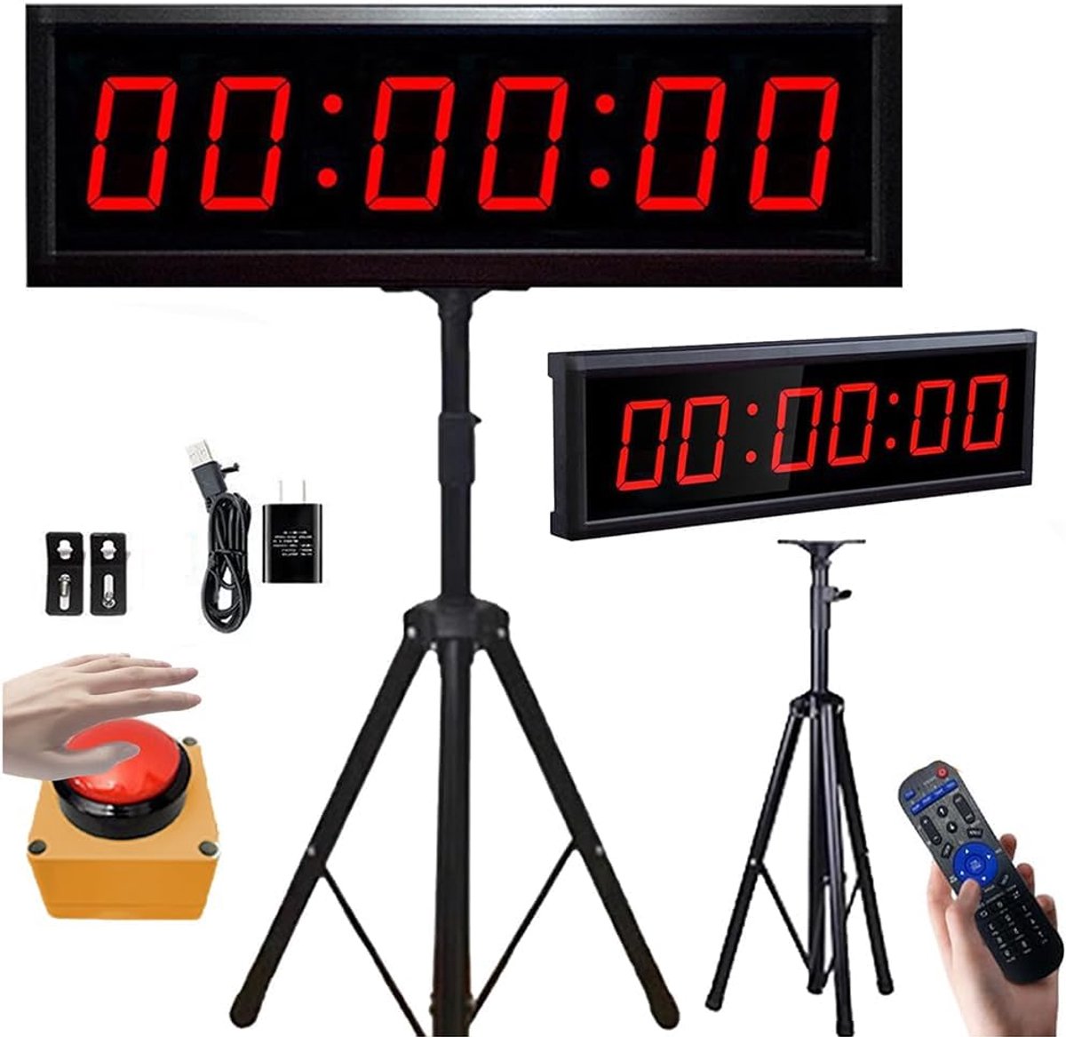 Backward timer 2,3 inch LED - met afstandsbediening - 6-cijferige display - zichtbaar tot 12 meter - ShopVlot