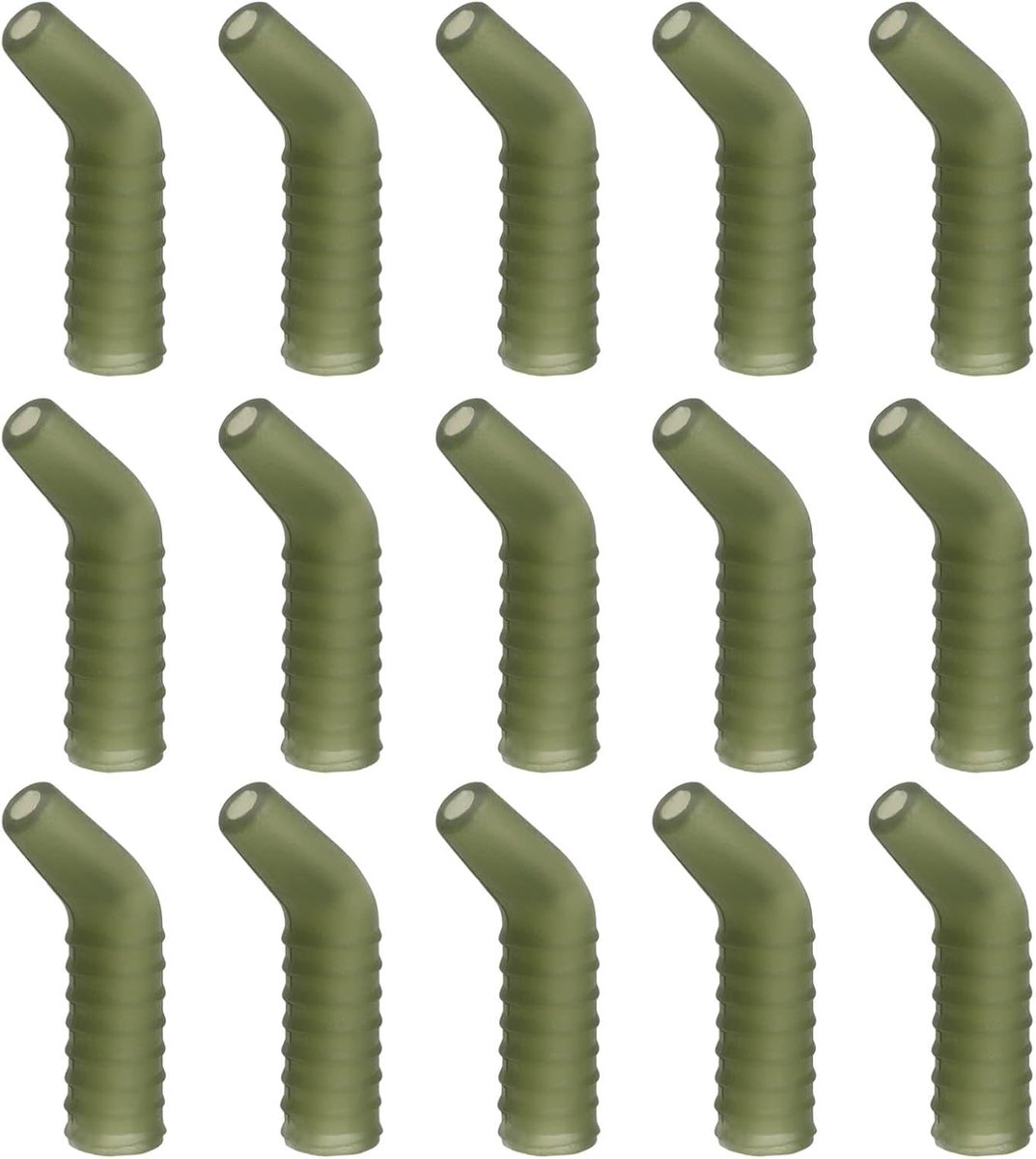 Carp hengelsport onderlijn 30 stuks - flexi rubber - natuurlijk groen - verbeterde haakrotatie - ShopVlot