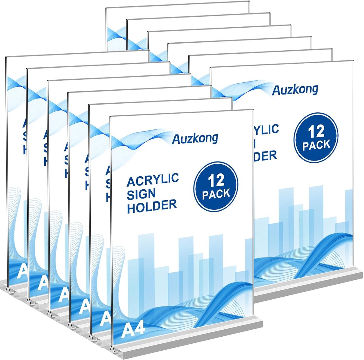 A4 Acryl Sign Houder - Dubbelzijdig Verticaal - T-vormige Desk Display - Perfect voor Restaurants - ShopVlot
