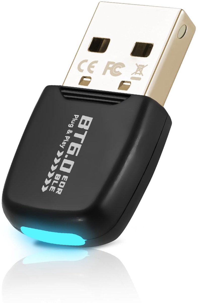 Bluetooth 6.0 dongle voor pc - USB Bluetooth adapter - dual mode BLE - verbind muis en toetsenbord - ShopVlot