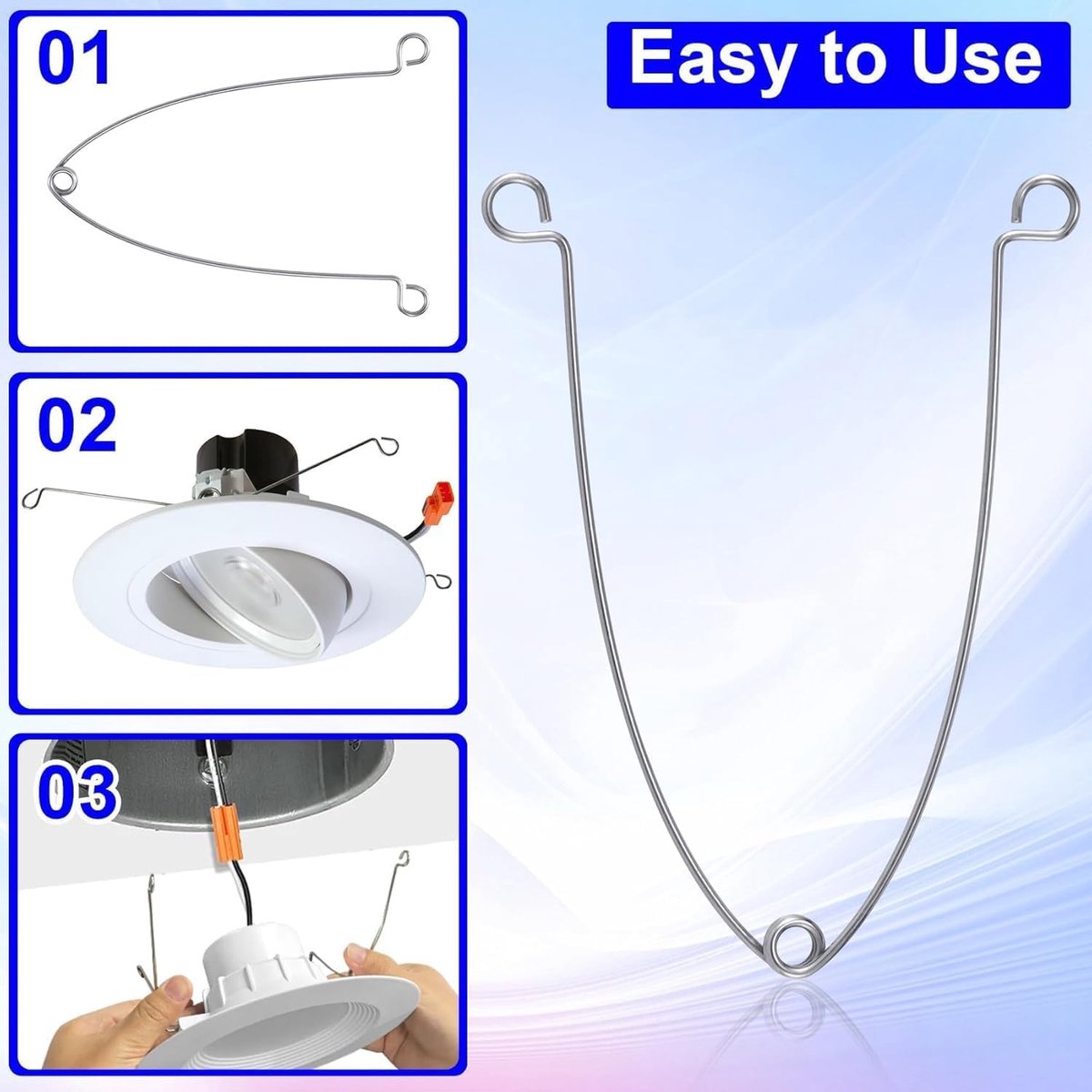 Veerklemmen voor inbouwlampen - metalen torsieveerclips - 10 stuks - voor stabiliteit in verlichting - ShopVlot