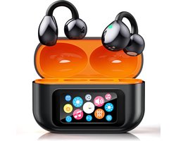 AI Vertaal Oordopjes met Echtzeit Vertaling: 159 Talen & LCD Touchscreen 3-in1 Bluetooth Vertaal Oortjes met 7 Modi, 30 Uur Batterijduur voor Reizen, Zakelijk Gebruik en Studie en Dagelijks Gebruik - zwart