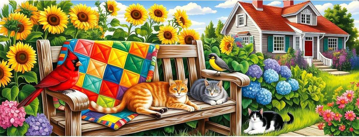 Reofrey Grote Diamond Art Kits voor Volwassenen Tuin Kat, 30 x 80 cm Volledige Boor Ronde Strass Grote Diamant - ShopVlot