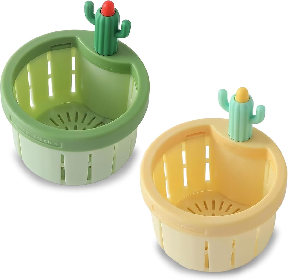 2 stuks cactus afvoermand voor spoelbakken, praktische afvoerzeef voor keukenspoelbak, keukenafvalverzamelaar - ShopVlot