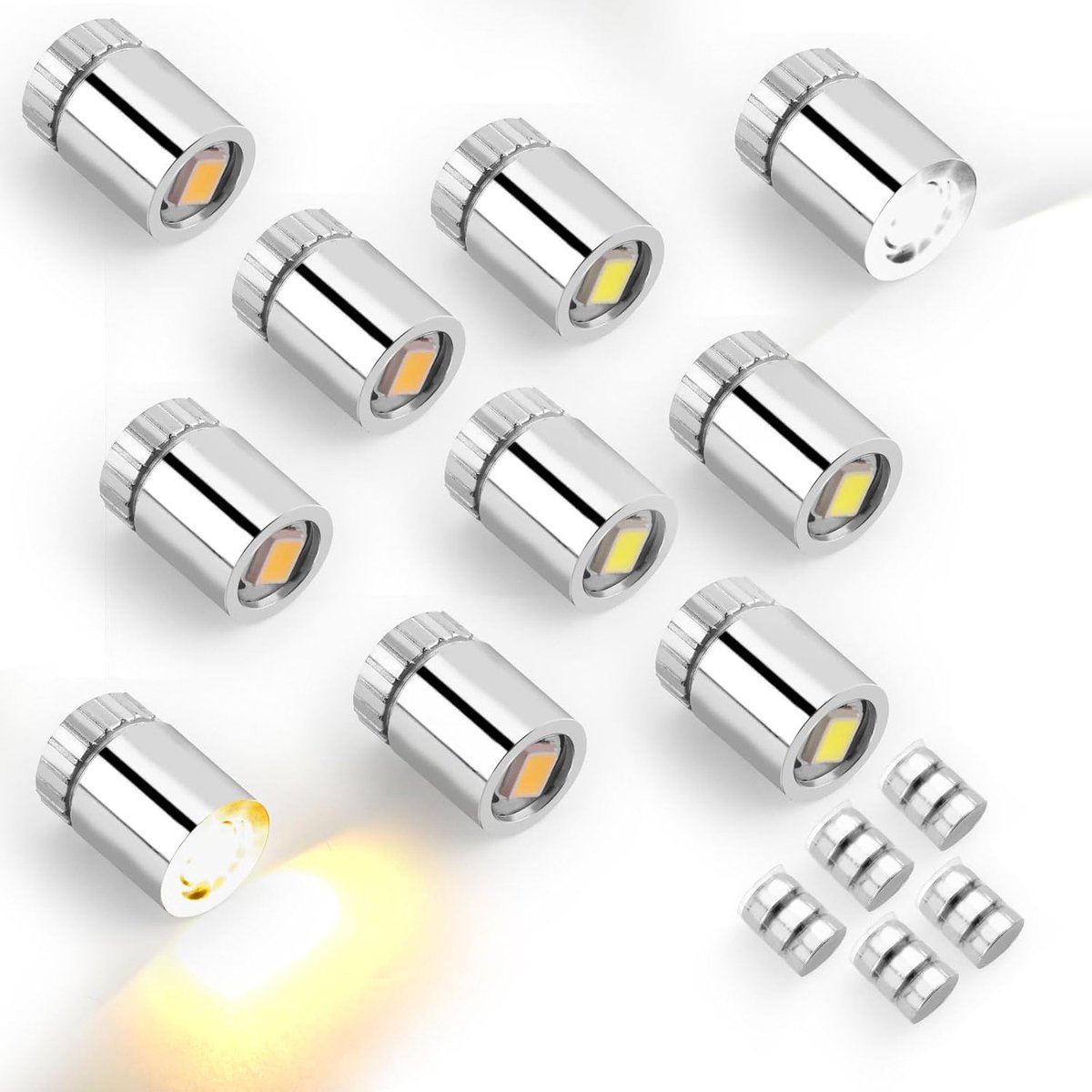 Miniatuur LED-lampen 10 stuks - Warm wit en koel wit - Met batterij inbegrepen - Ideaal voor knutselen en poppenhuis - ShopVlot