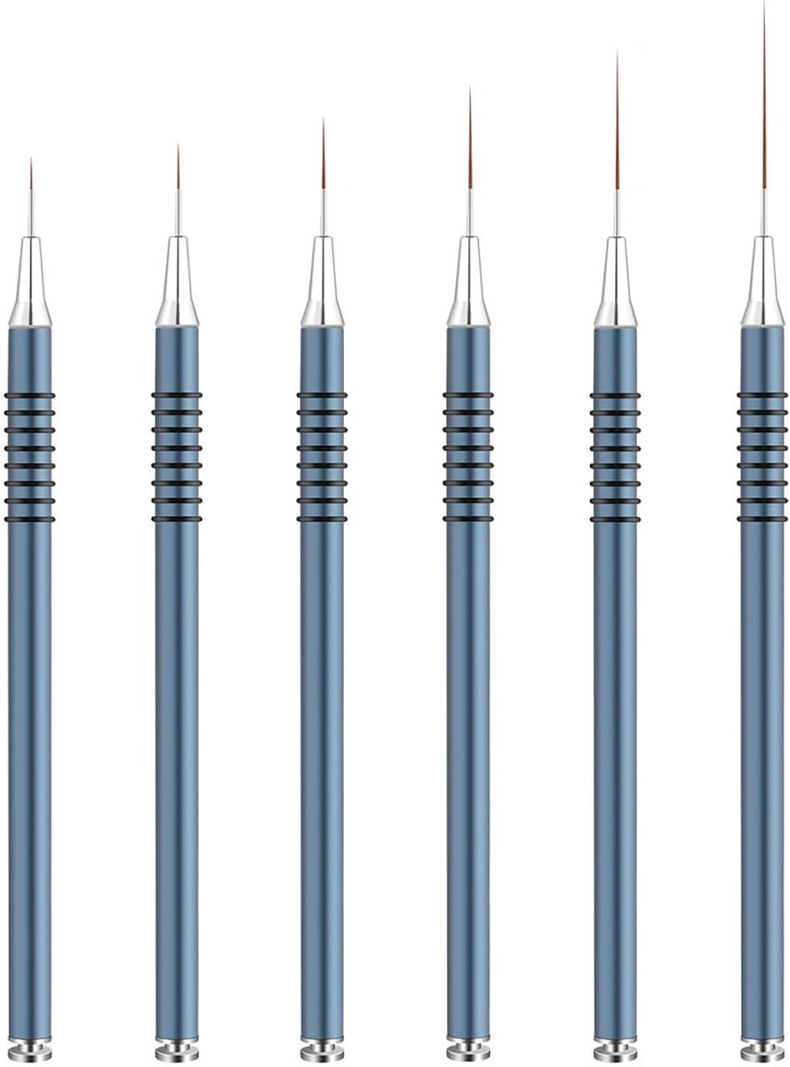 Nail Brush voor Schilderen - Set van 6 Verschillende Maten - Hoogwaardige Nylon Borstels - ShopVlot