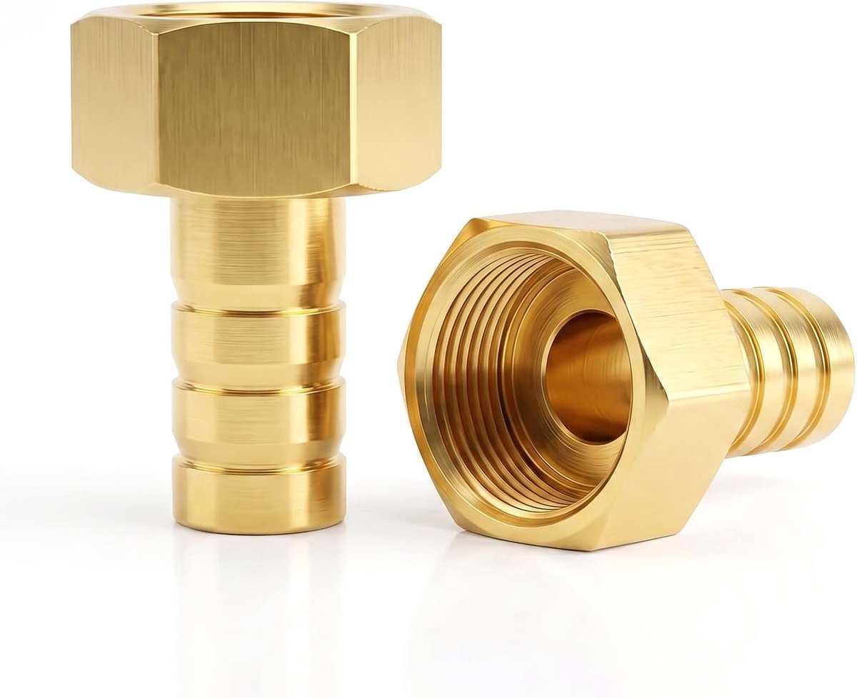 Gasconnector 10mm x 1/2 inch - Messing - Robuuste aansluiting - Geschikt voor gas en water - ShopVlot