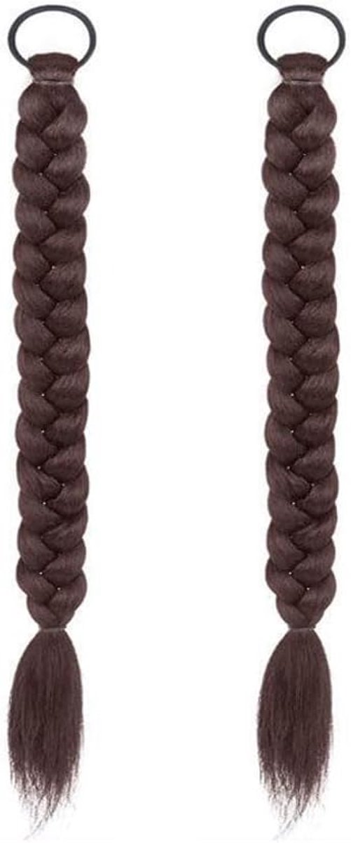 Ponytail Extensions 45cm - Donkerbruin - 2 Stuks - Eenvoudig te gebruiken - ShopVlot