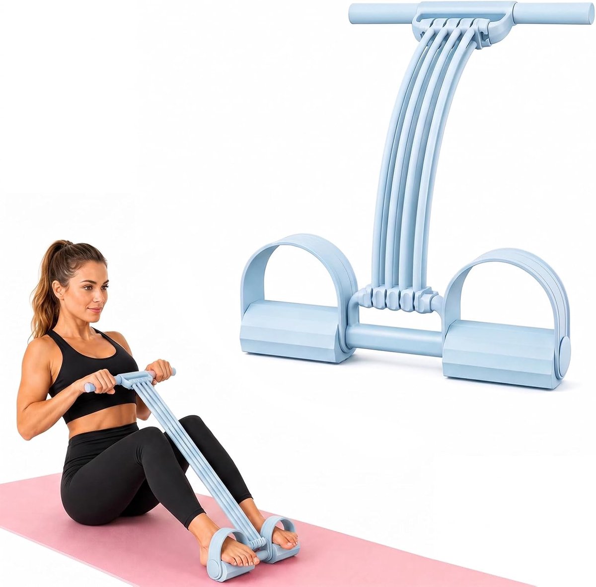 3-in-1 pedaalweerstandsband - 8 buizen - multifunctioneel - voor thuis fitness - ShopVlot