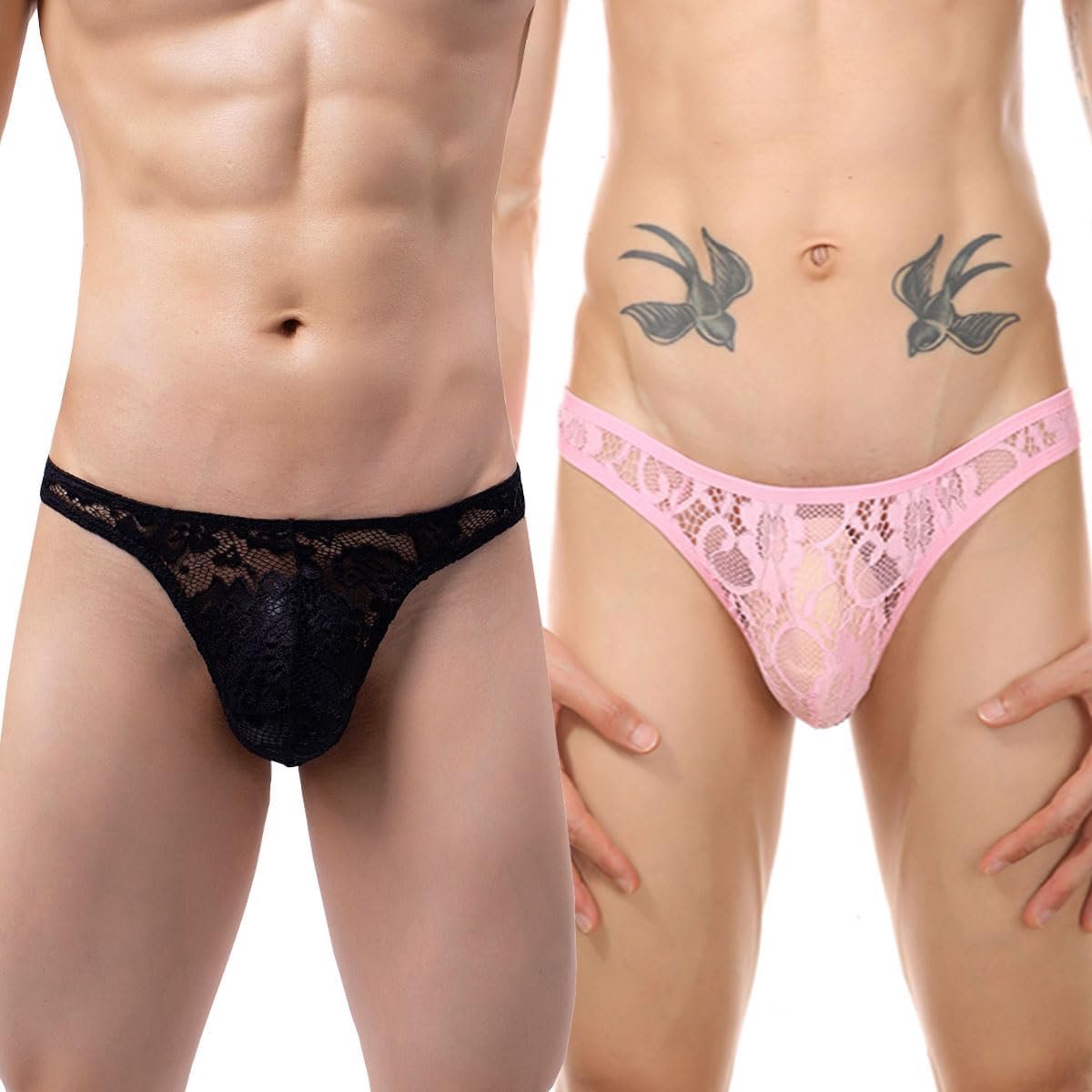 Tanga Ondergoed Mannen - Sexy Kant Thong - Set van 2 - Ademend en Sportief - ShopVlot