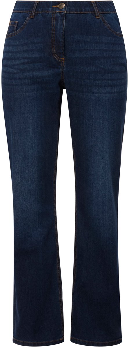 Ulla Popken - Dames - Jeans Mandy recht 5-pocketmodel comfortabele tailleband - Blauw denim - Maat 21