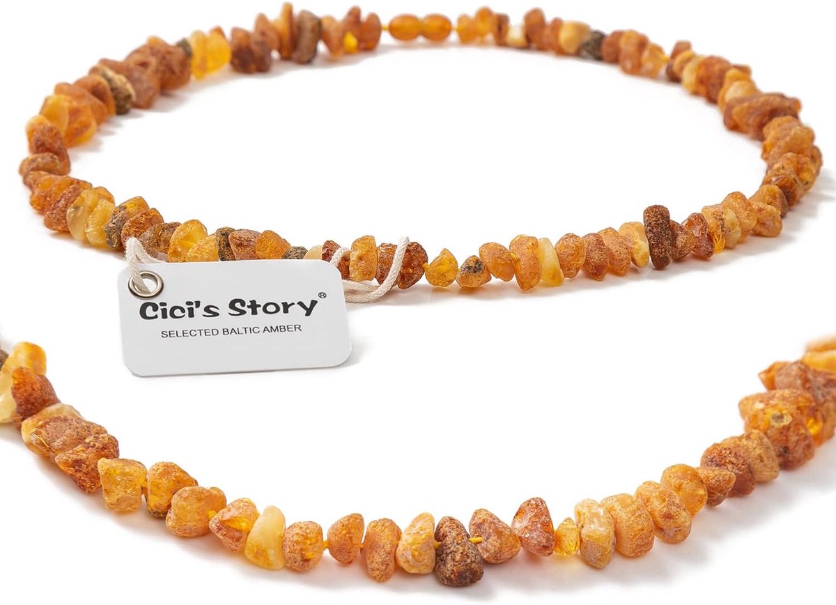 Halsband voor honden en katten - 41 cm - rauwe Baltische amber - handgemaakt en duurzaam - ShopVlot