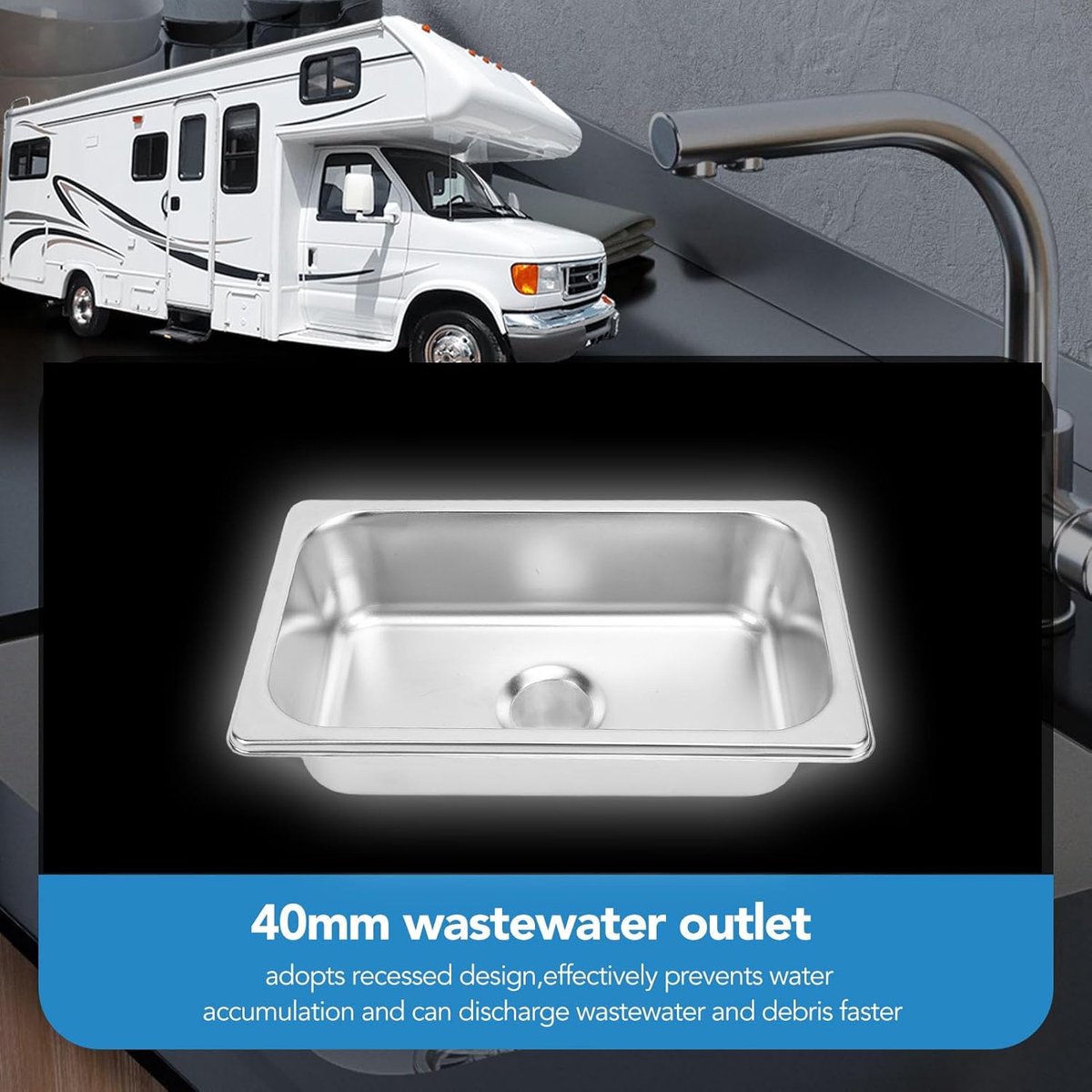 RVS Spoelbak 40 mm afvoer - Inbouw ontwerp - Duurzaam en krasbestendig - Perfect voor werkstations - ShopVlot