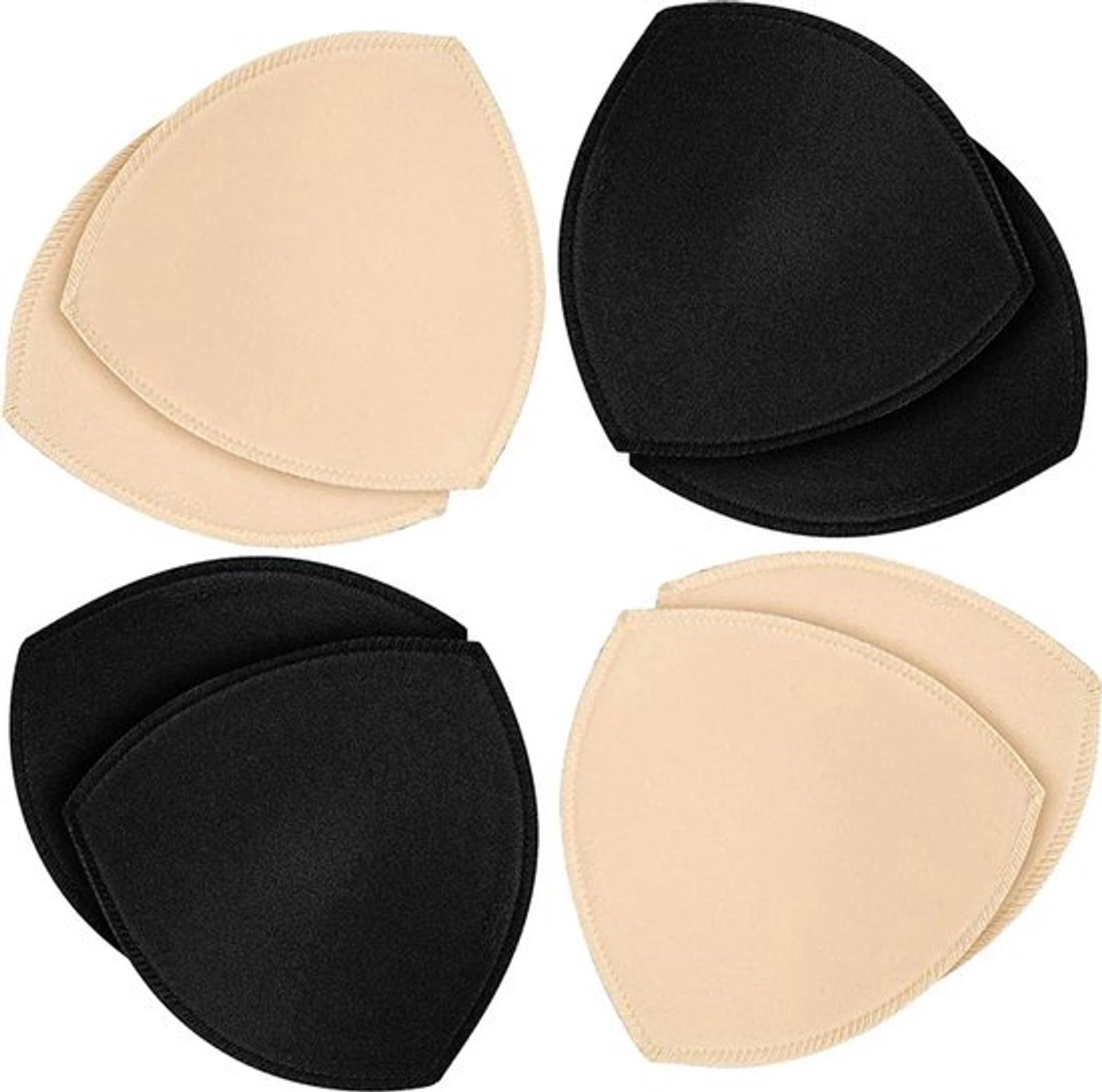 4 paar bh-pads, borstpads, uitneembare sportbh-pads, slippads, borstpads