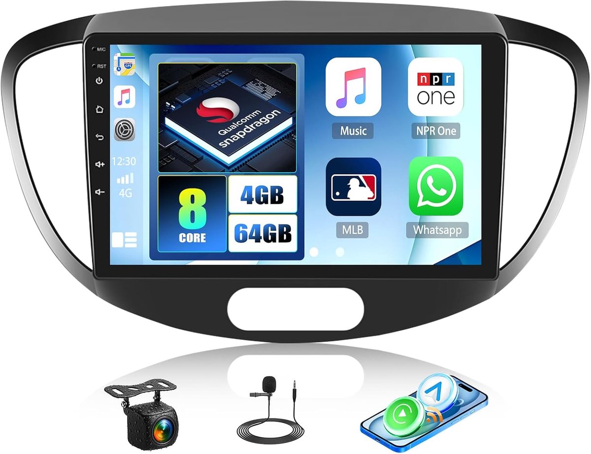 Autorradio 9" Touchscreen - Snapdragon 8-Core - Android 15 - Navigatie en Bluetooth - ShopVlot