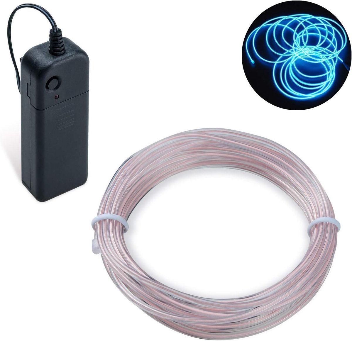 Neon LED draad 3M - IJsblauw - Waterproof - Ideaal voor feesten - ShopVlot