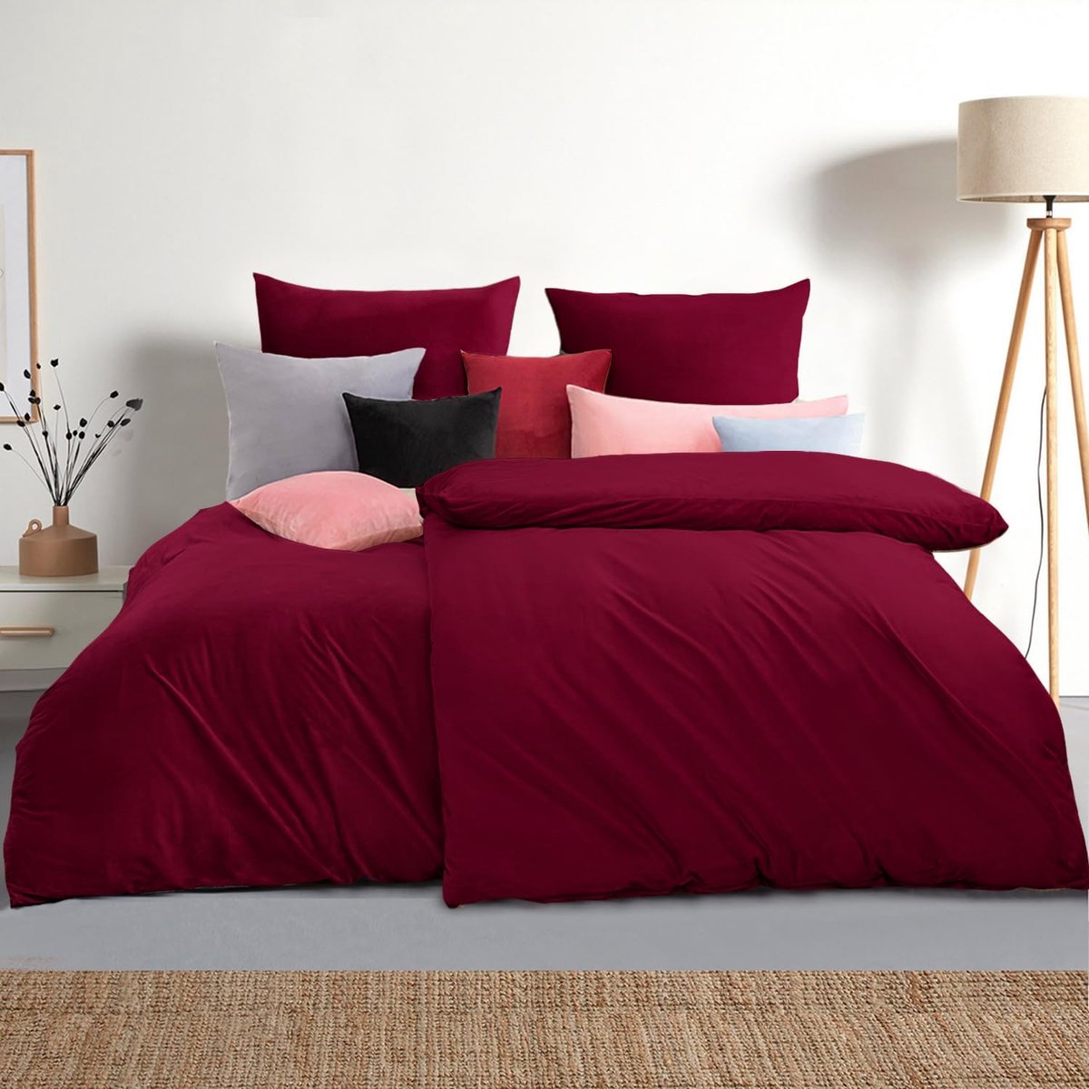 Dekbedovertrek 155 x 220 cm - Rood - Zachte microvezel - Comfortabel slapen - ShopVlot