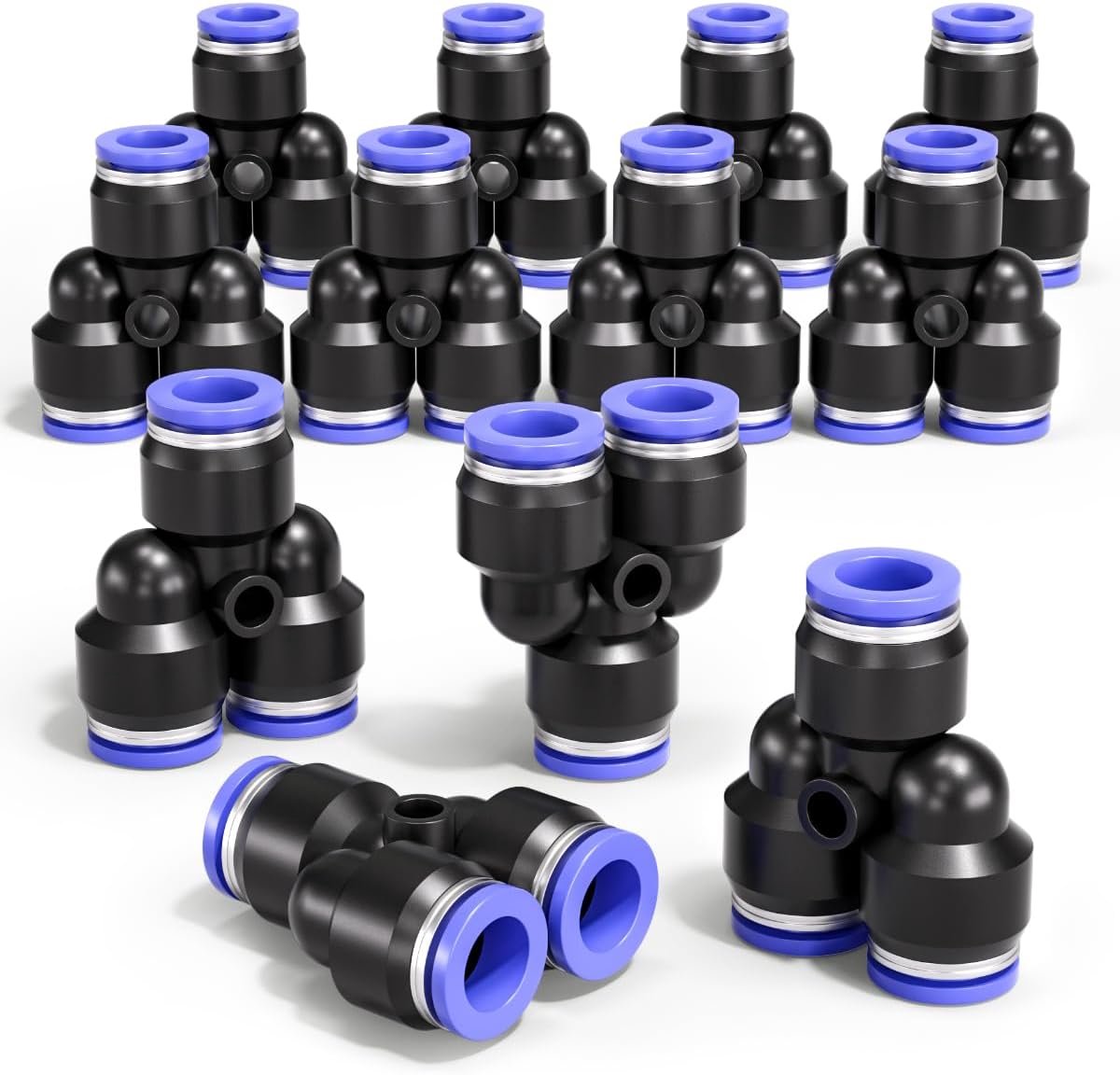 Bwintech 12 Pcs 8mm 3 Way Y Splitter Push in Connect Pneumatic fitting, 3 Way Plastic Quick Release PY Air Line Adapter - ShopVlot